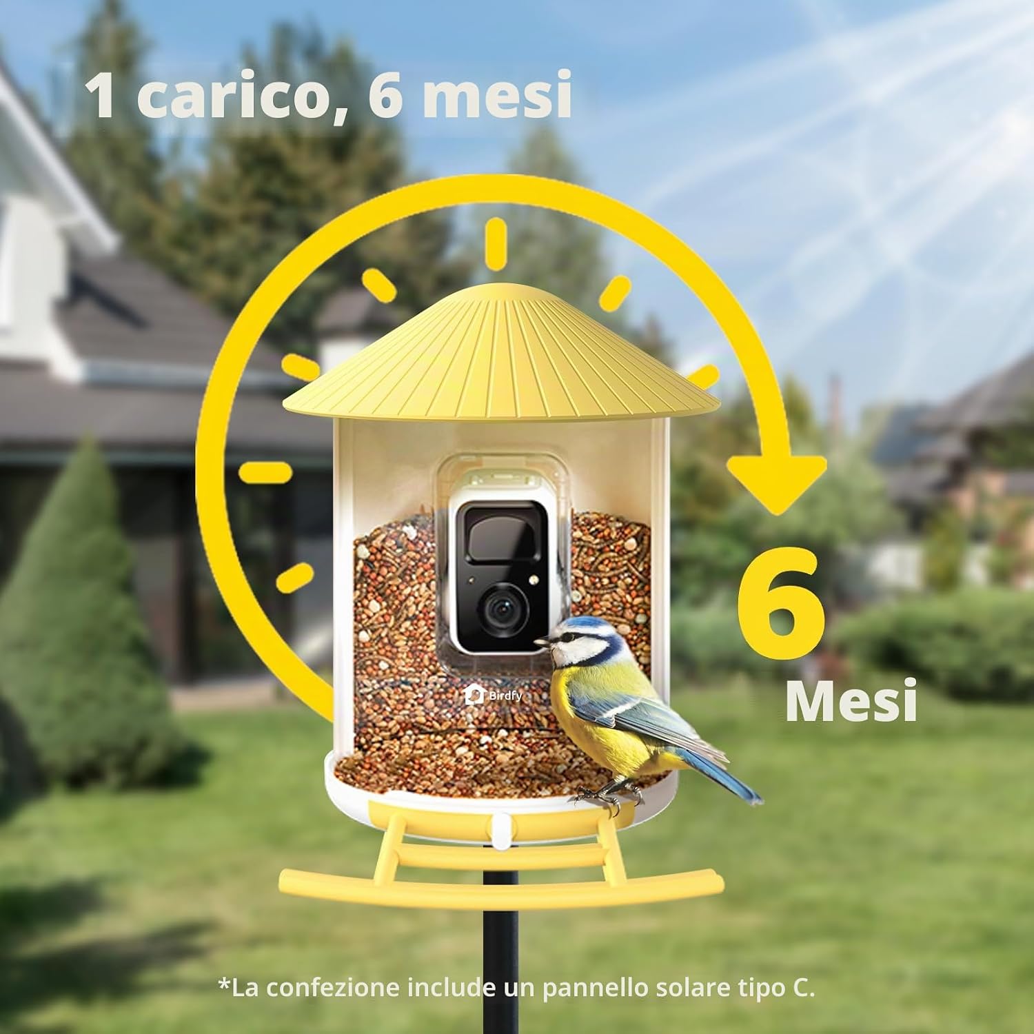 Birdfy in uso nell’immagine ufficiale del prodotto. Fotografia ufficiale del prodotto.